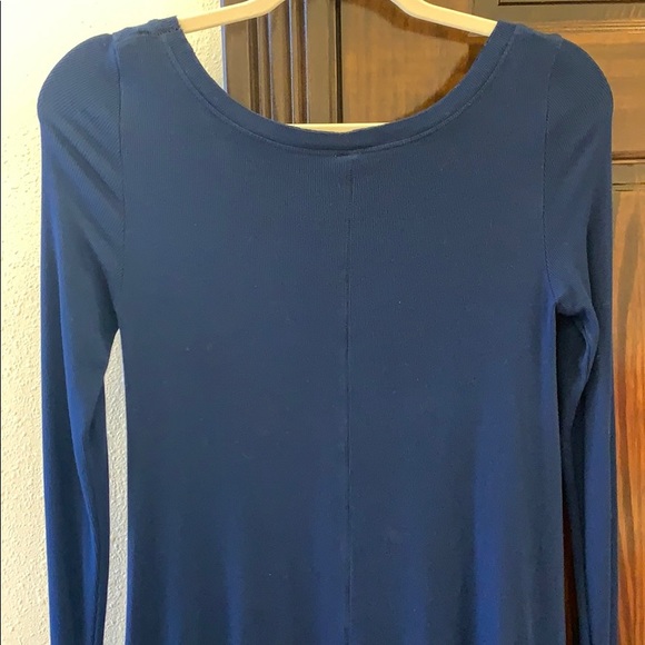 Free People Navy Ribbed Swing Shirt - Picture 3 of 6
